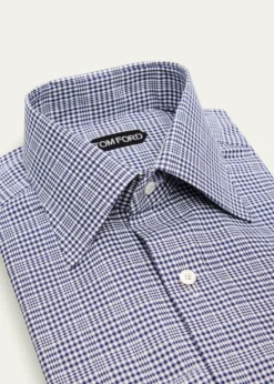 TOM FORDMen's Mutli-Check Cotton Dress Shirt