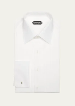 TOM FORDMen's Plisse Formal Dress Shirt