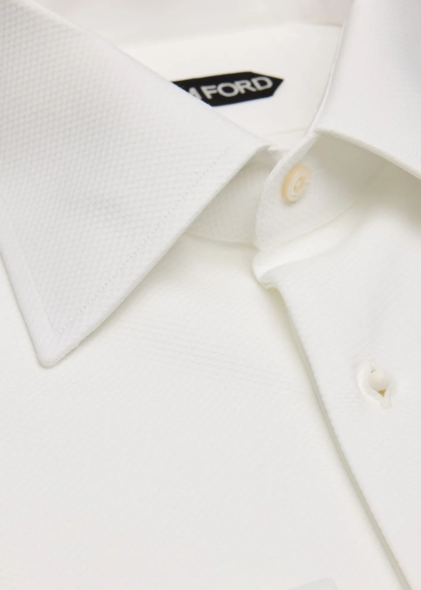 TOM FORDMen's Poplin Piquet French Cuff Dress Shirt