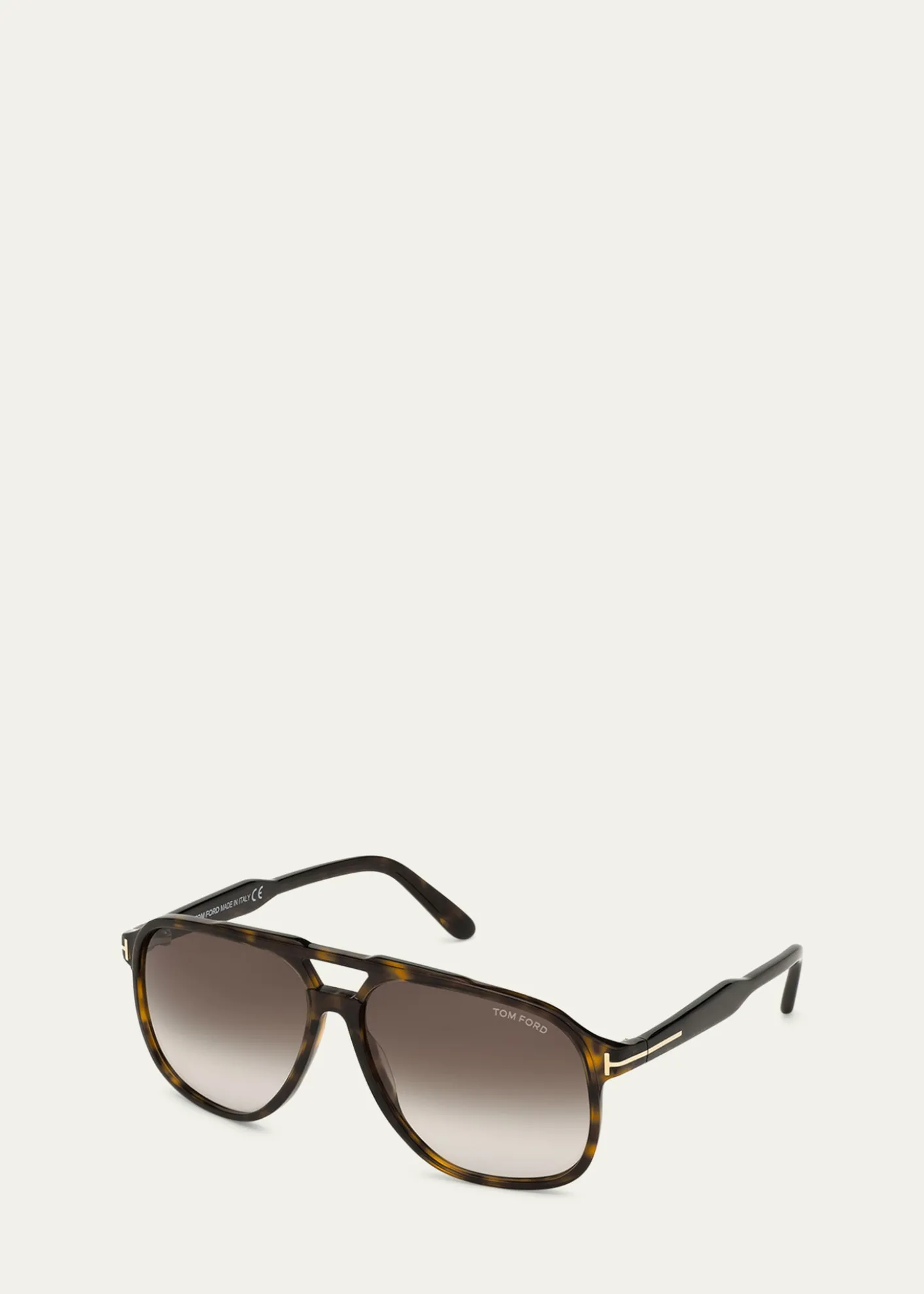 TOM FORDMen's Raoul Gradient Tortoiseshell Aviator Sunglasses