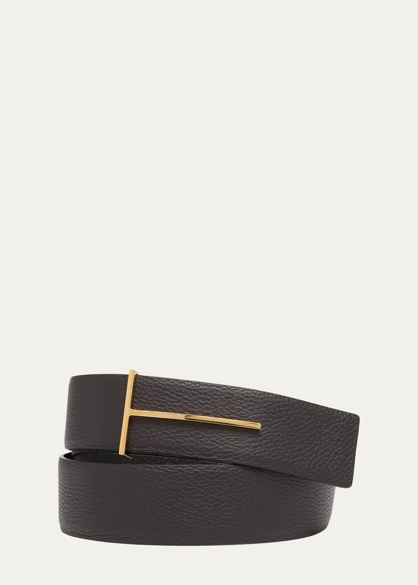 TOM FORDMen's Reversible Leather T-Buckle Belt