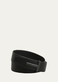 TOM FORDMen's Reversible T-Buckle Leather Belt, 40mm