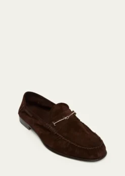 TOM FORDMen's Ripley Suede Moccasin T-Bit Loafers