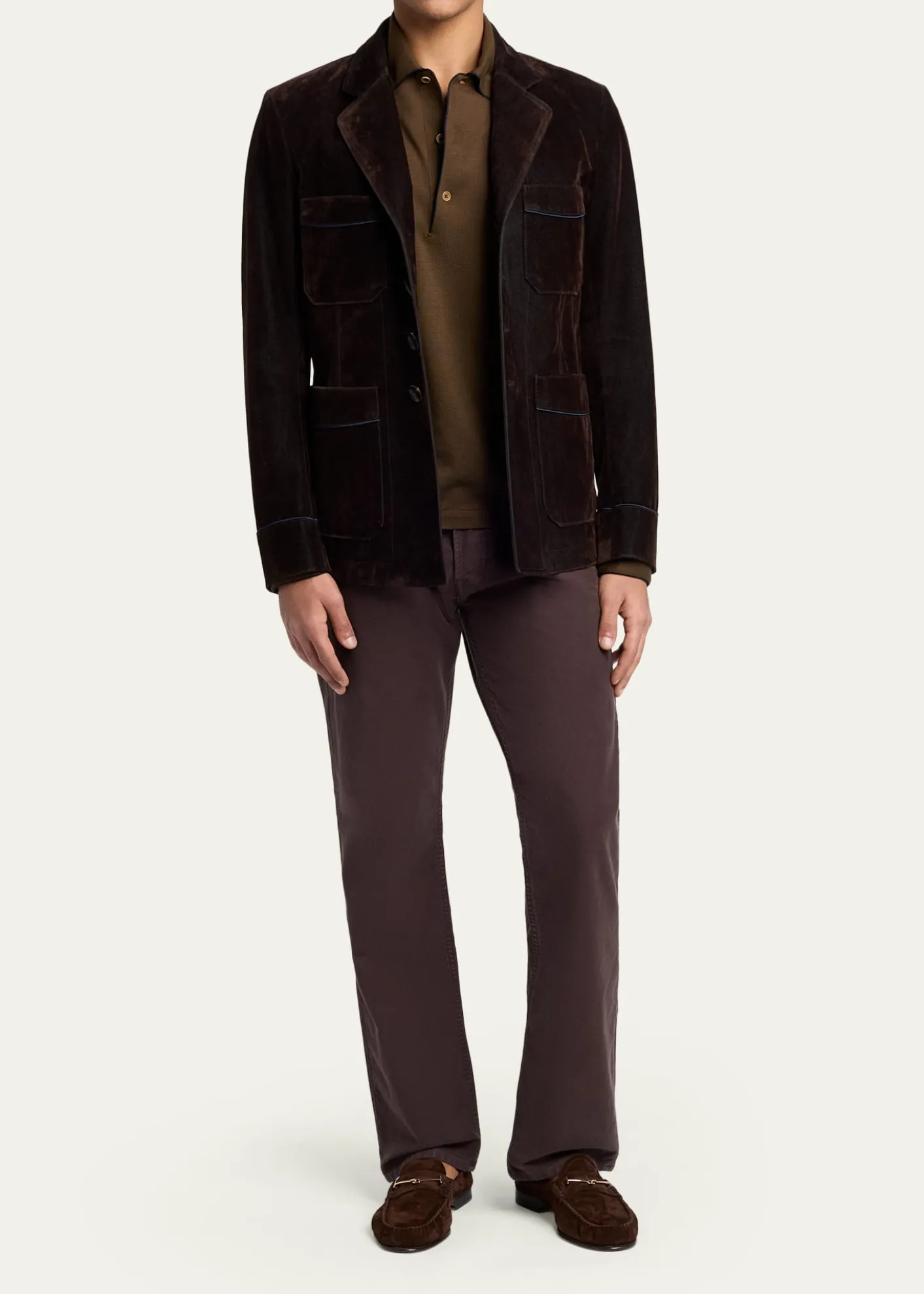 TOM FORDMen's Ripley Suede Moccasin T-Bit Loafers