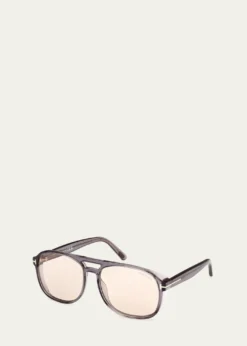 TOM FORDMen's Rosco Photochromic Acetate Aviator Sunglasses