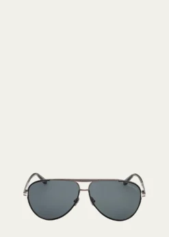 TOM FORDMen's Rupert 02 63mm Metal & Acetate Aviator Sunglasses