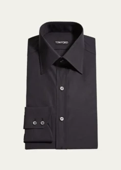 TOM FORDMen's Solid Cotton Dress Shirt
