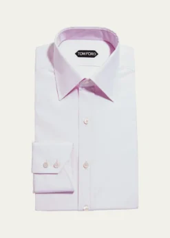 TOM FORDMen's Solid Point Collar Dress Shirt