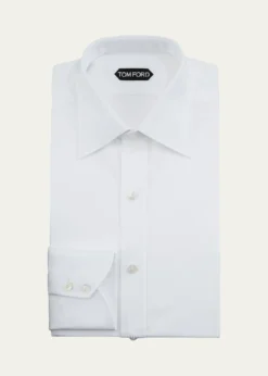 TOM FORDMen's Solid Poplin Dress Shirt