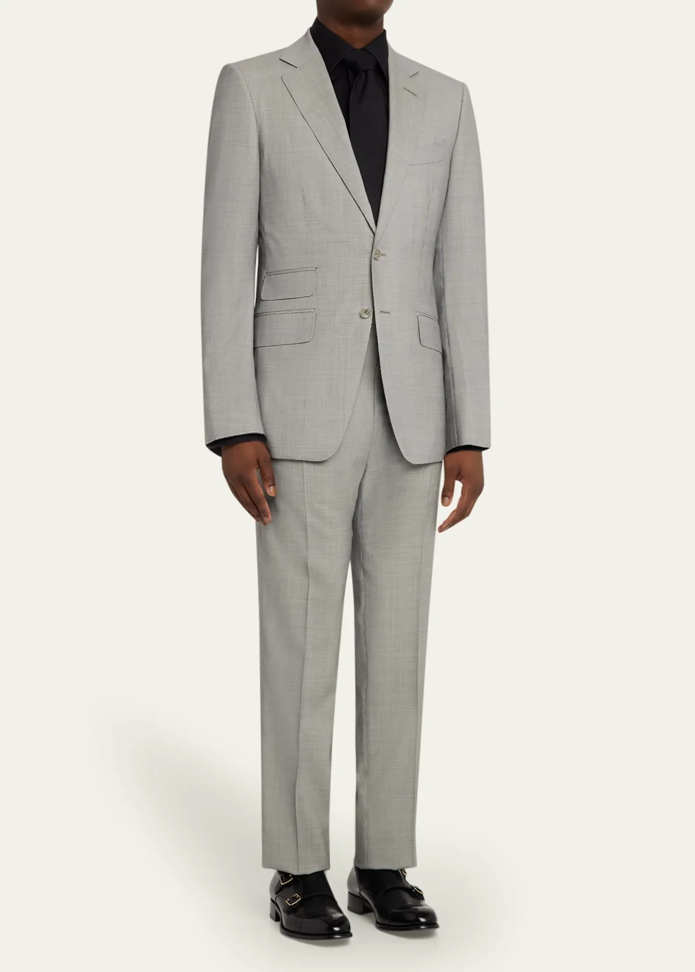 TOM FORDMen's Wool Basketweave Notch-Lapel Two-Piece Suit