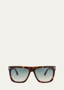 TOM FORDMorgan Thick Square Acetate Sunglasses, Tortoiseshell