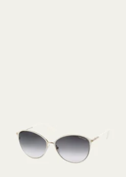 TOM FORDPenelope Gradient Acetate & Metal Round Sunglasses