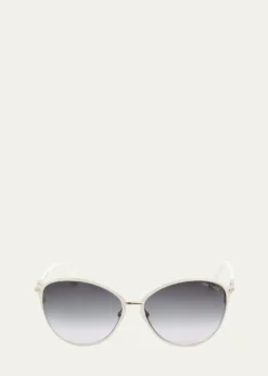 TOM FORDPenelope Gradient Acetate & Metal Round Sunglasses