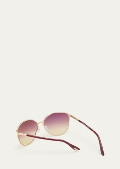 TOM FORDPenelope Metal & Acetate Butterfly Sunglasses