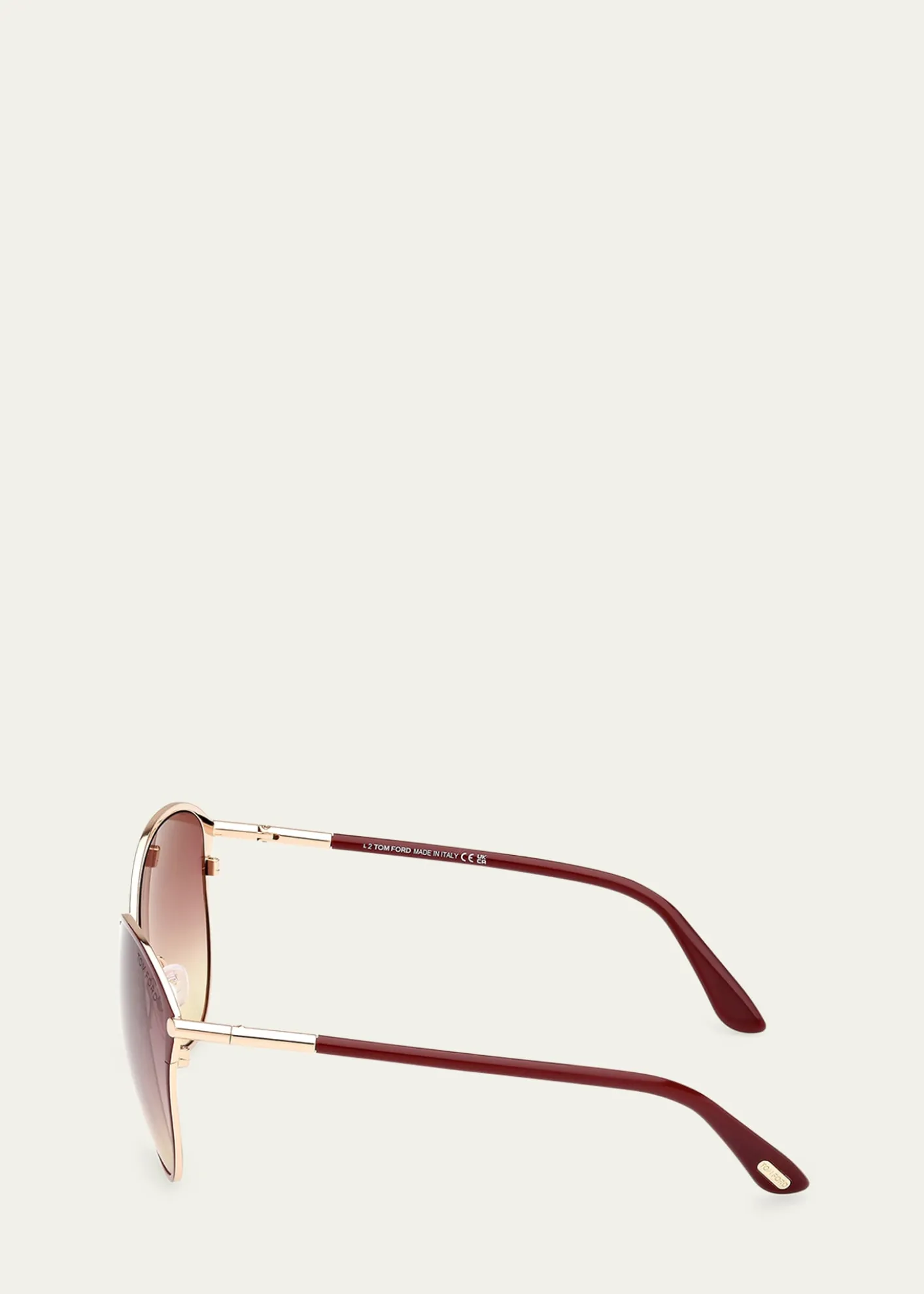 TOM FORDPenelope Metal & Acetate Butterfly Sunglasses
