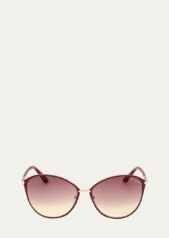 TOM FORDPenelope Metal & Acetate Butterfly Sunglasses