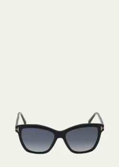 TOM FORDPolarized Acetate & Metal Cat-Eye Sunglasses