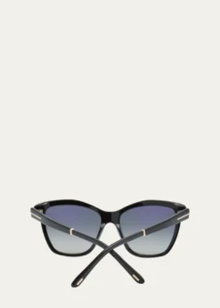 TOM FORDPolarized Acetate & Metal Cat-Eye Sunglasses