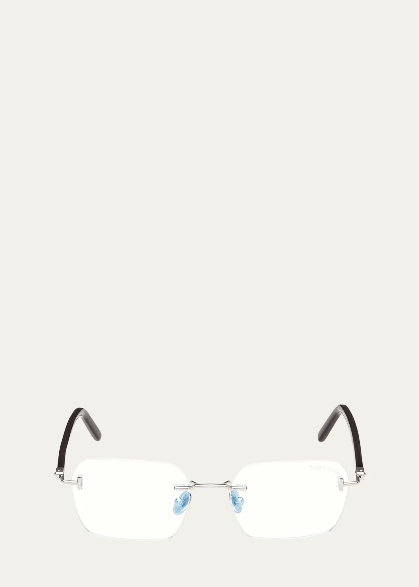 TOM FORDRimless Mixed-Media Rectangle Sunglasses