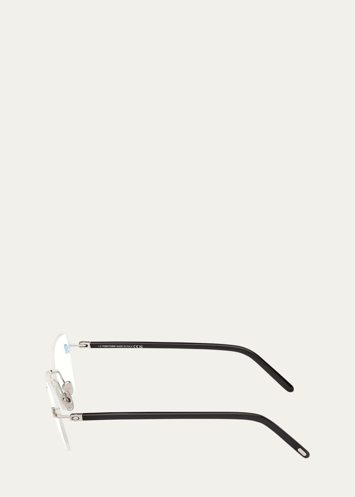 TOM FORDRimless Mixed-Media Rectangle Sunglasses