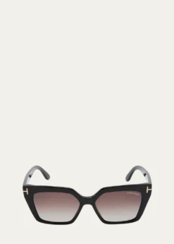 TOM FORDWinona Acetate T-Logo Cat-Eye Sunglasses