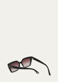 TOM FORDWinona Acetate T-Logo Cat-Eye Sunglasses