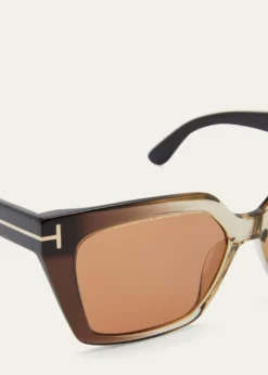TOM FORDWinona Acetate T-Logo Cat-Eye Sunglasses