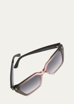 TOM FORDWinona Transparent Two-Tone Acetate Cat-Eye Sunglasses