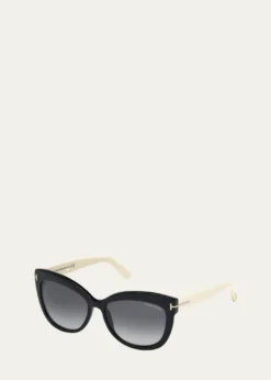 TOM FORDAlistair Two-Tone Squared Cat-Eye Sunglasses