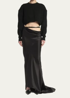 TOM FORDAsymmetric Satin Maxi Skirt With Train