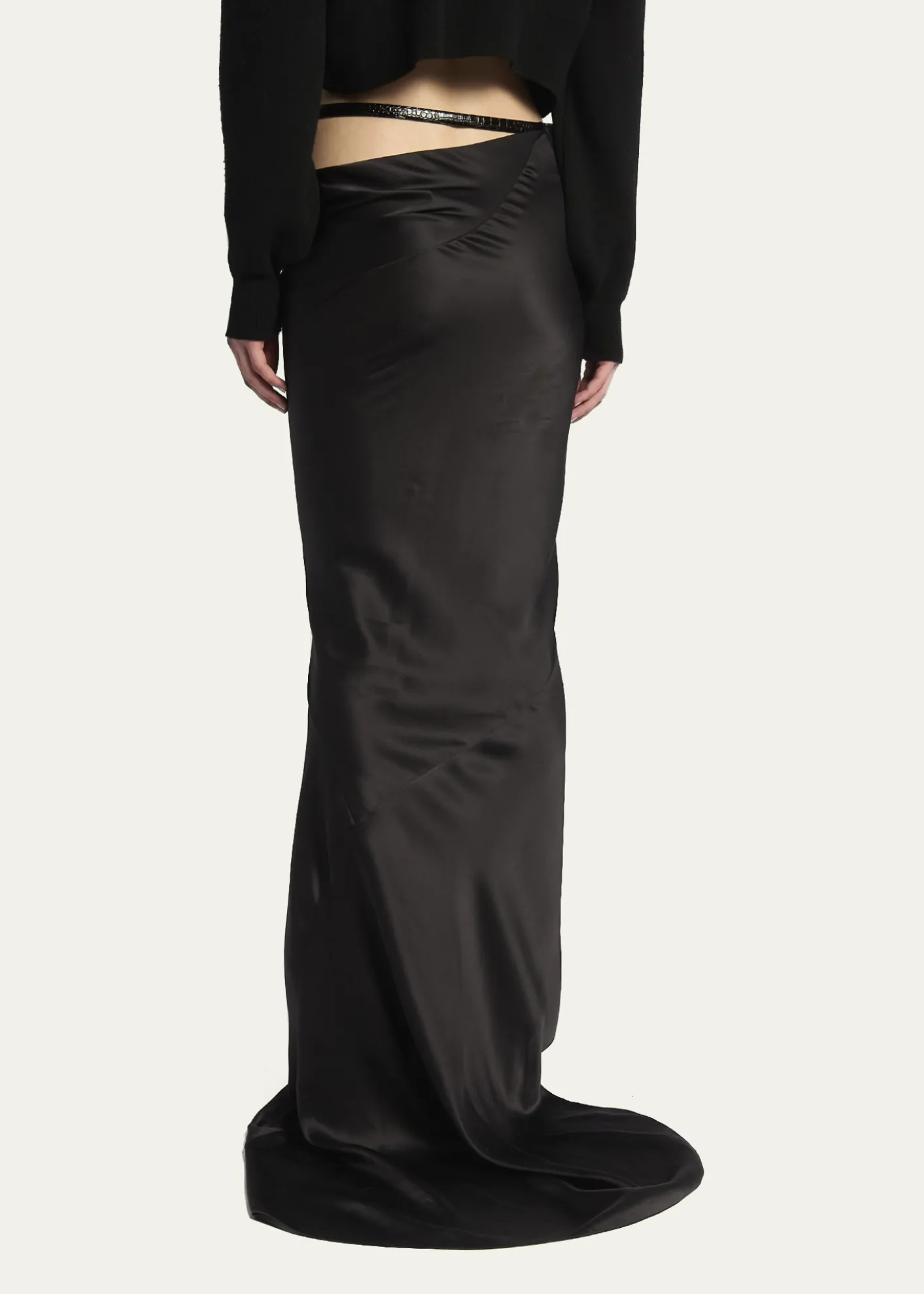 TOM FORDAsymmetric Satin Maxi Skirt With Train