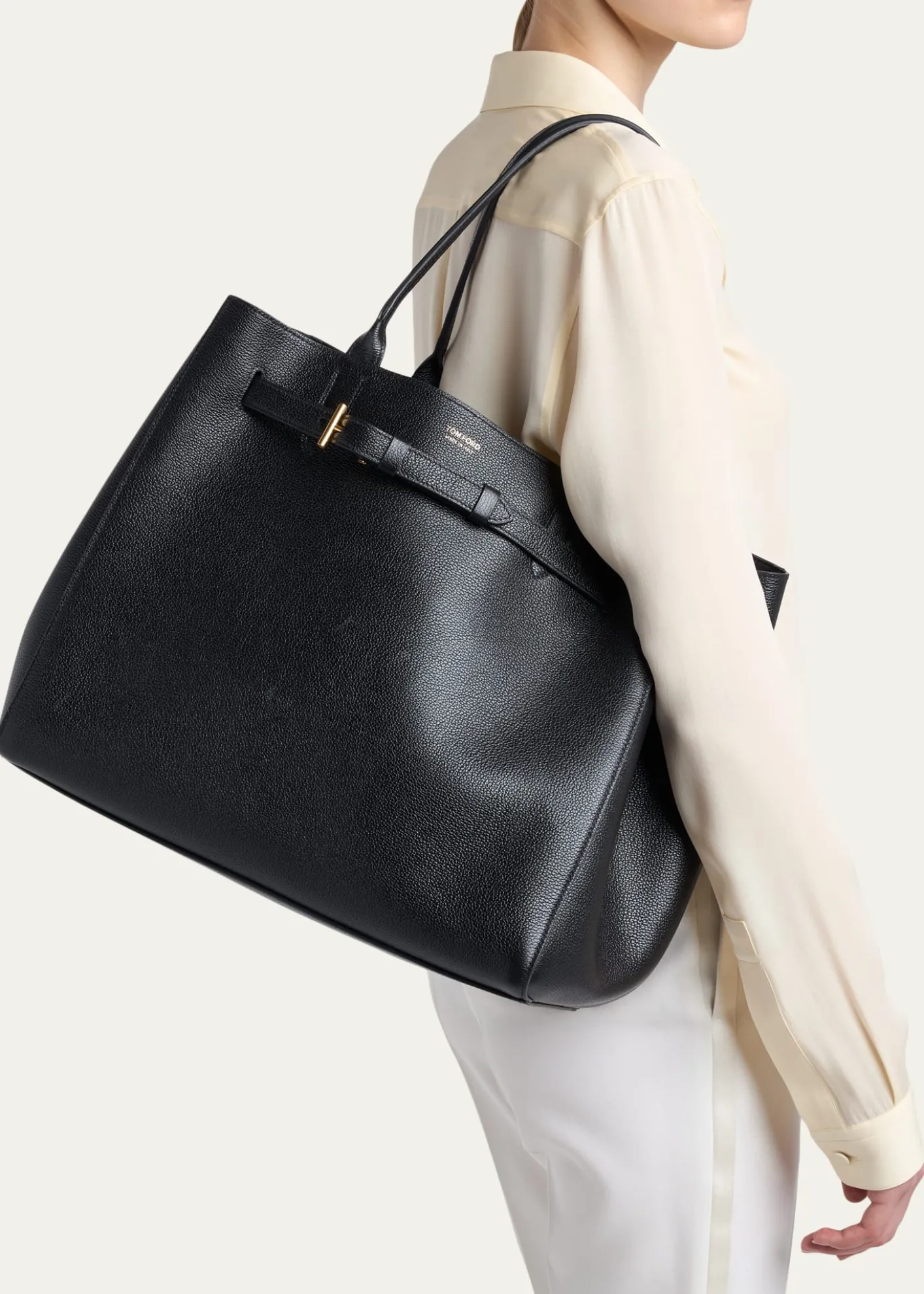 TOM FORDAudrey Large Grained Leather Tote Bag