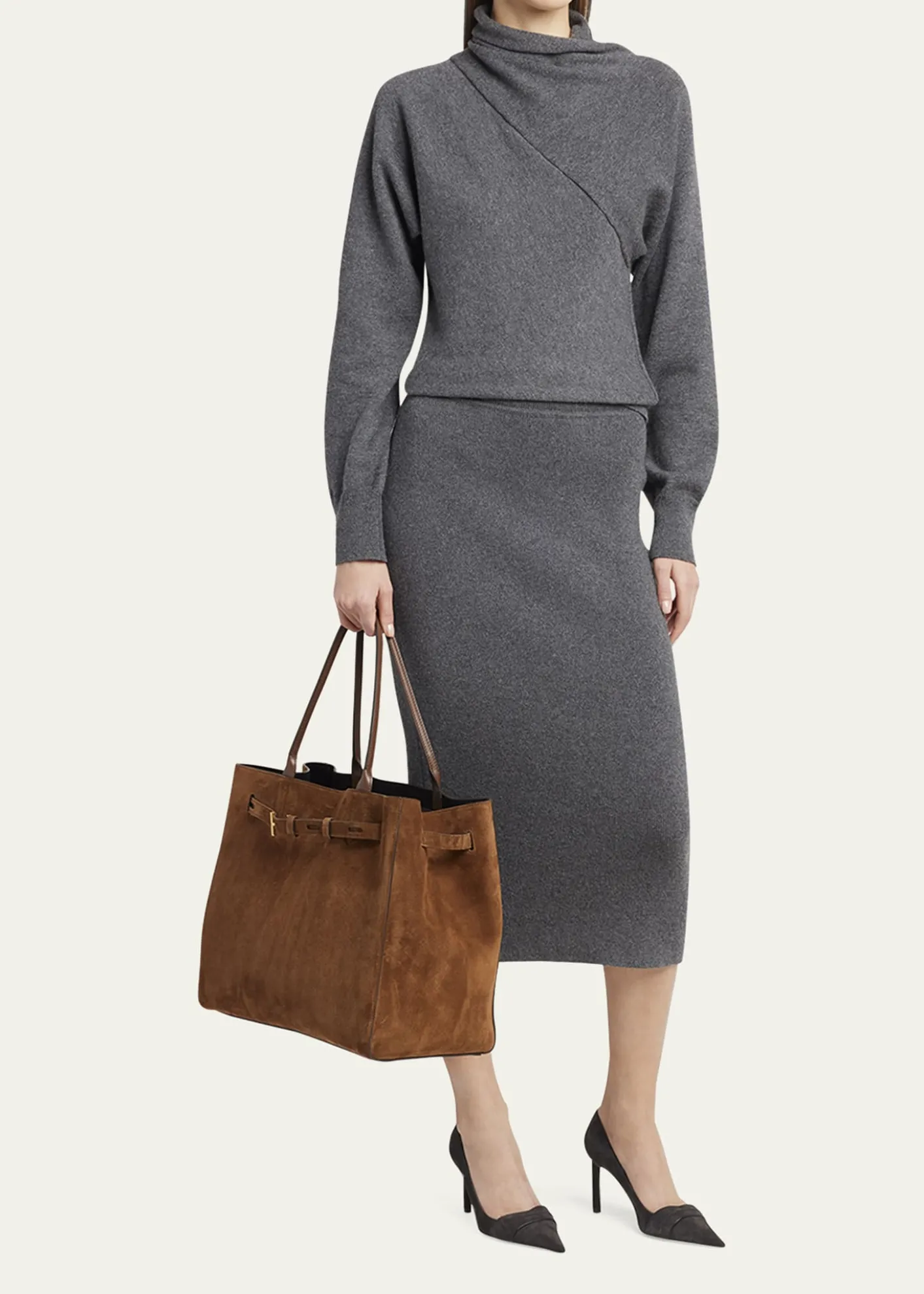 TOM FORDAudrey Large Tote Bag in Calfskin Suede
