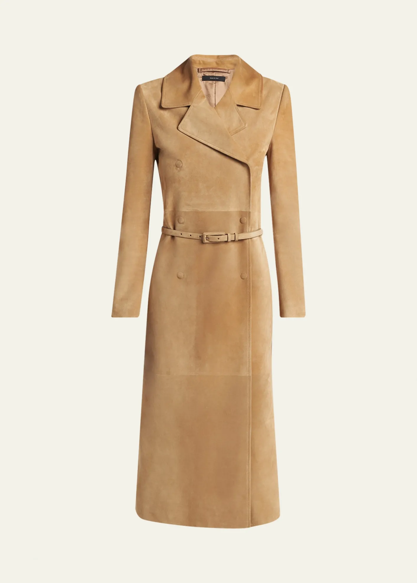 TOM FORDBelted Suede Long Trench Coat