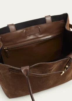 TOM FORDBelted T-Buckle Suede Tote Bag