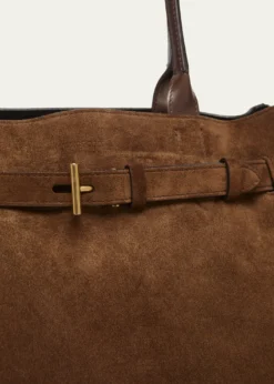 TOM FORDBelted T-Buckle Suede Tote Bag