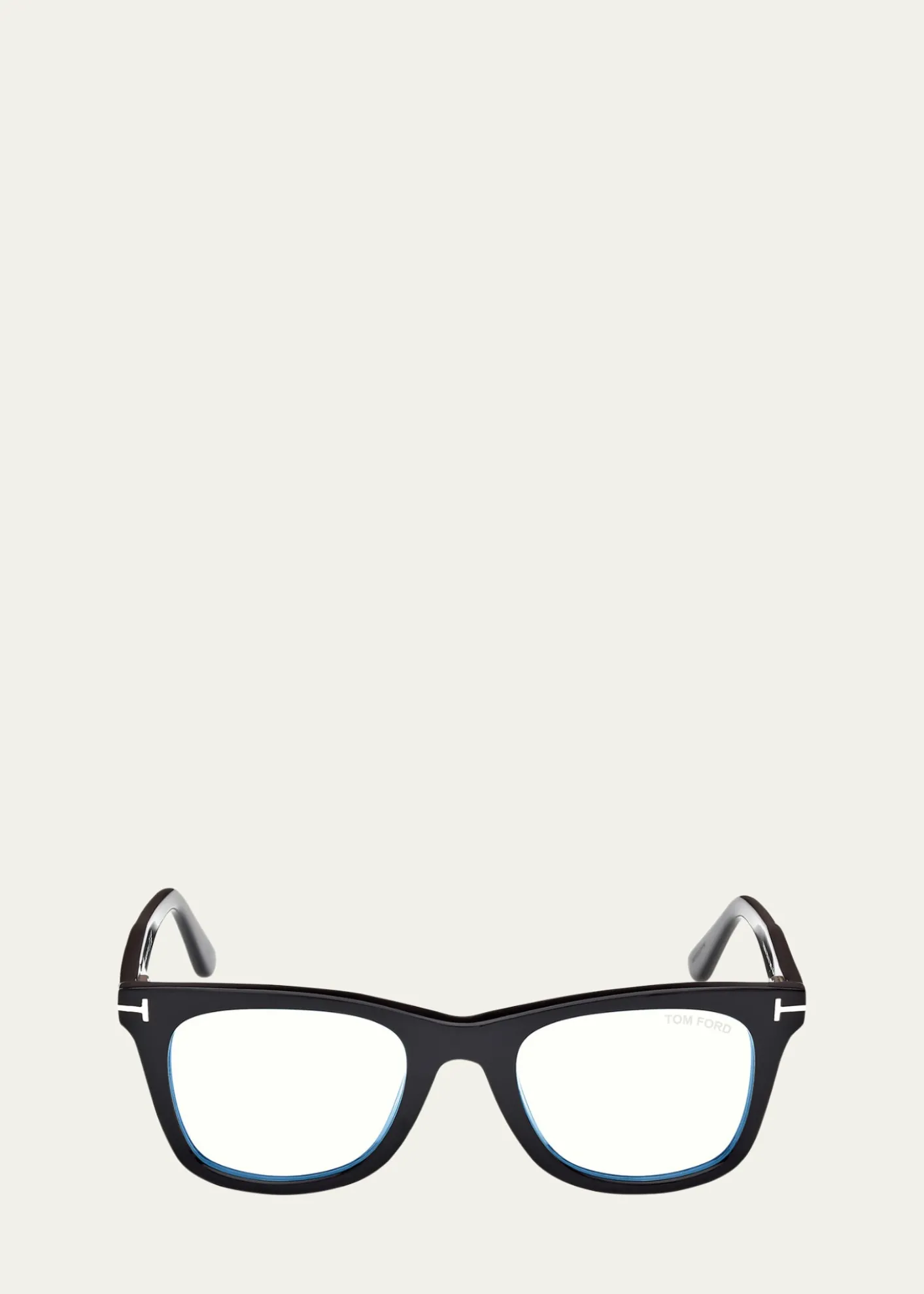TOM FORDBlue Blocking Acetate Square Glasses With Clip-On Sun Lenses