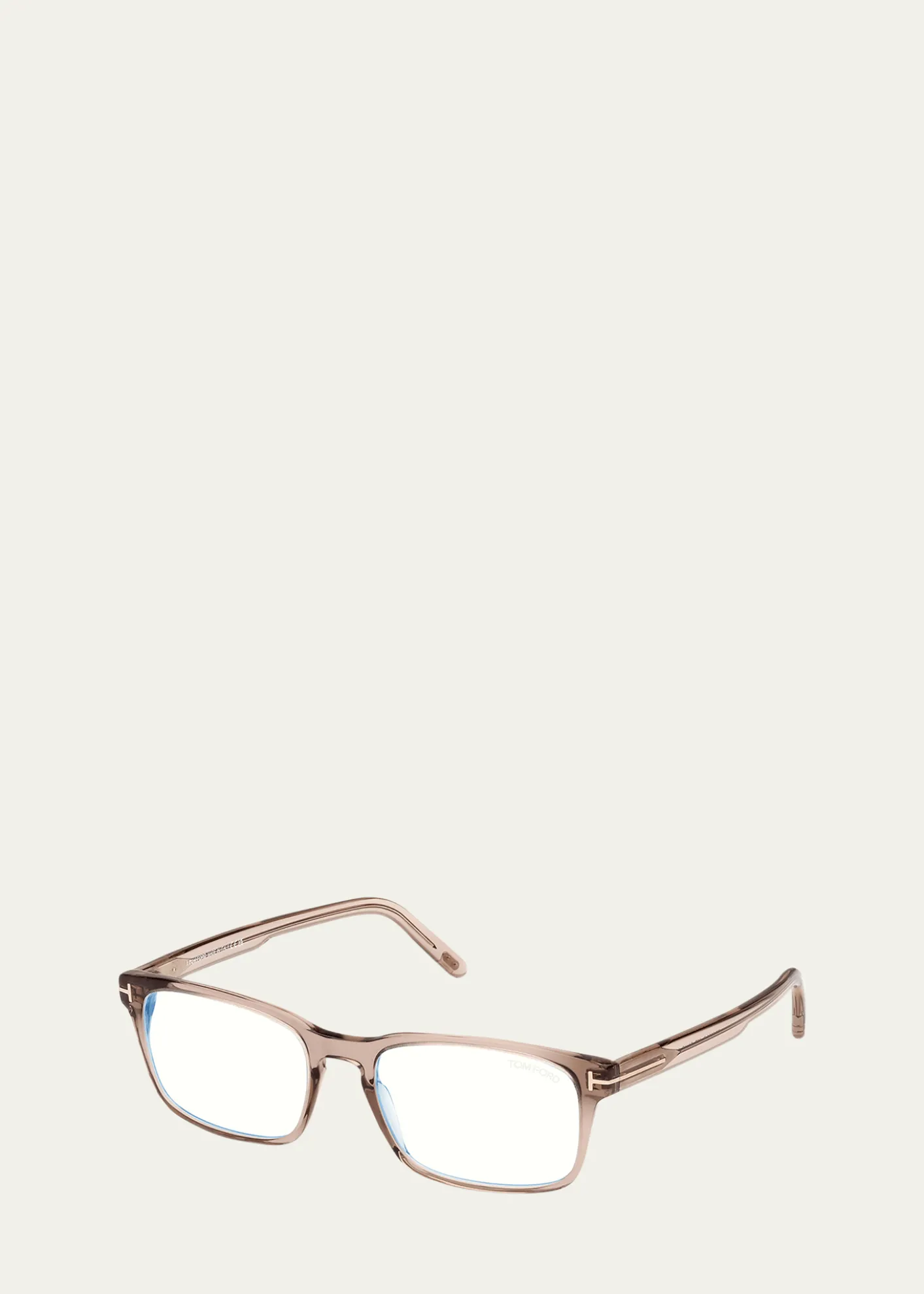TOM FORDBlue Blocking Keyhole Acetate Rectangle Glasses