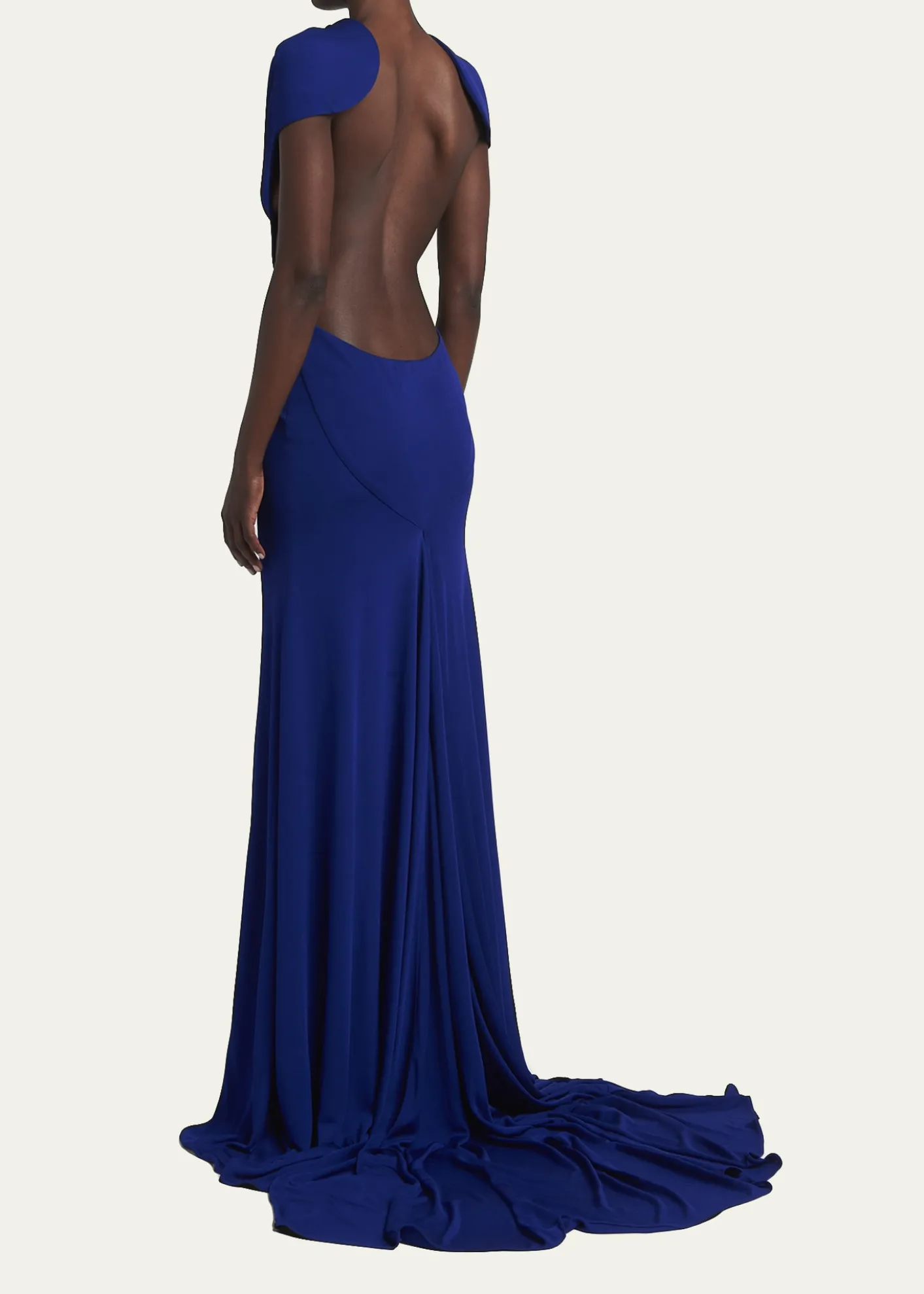 TOM FORDCap-Sleeve Backless Trumpet Gown
