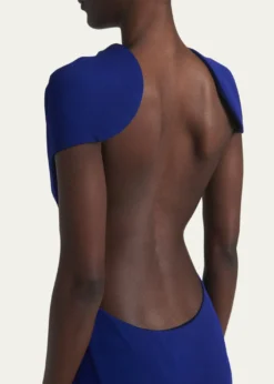TOM FORDCap-Sleeve Backless Trumpet Gown