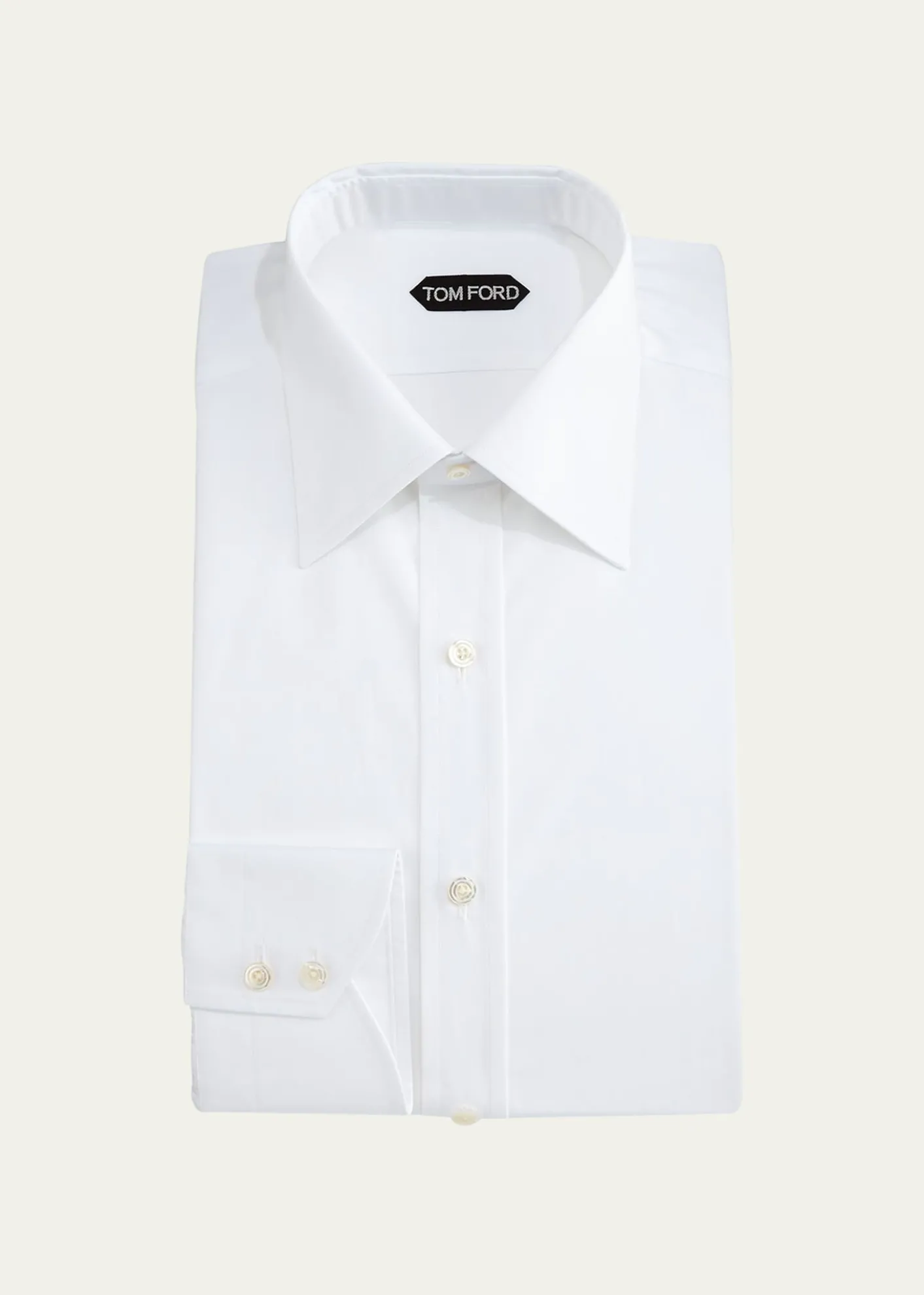 TOM FORDClassic Barrel Cuff Dress Shirt, White