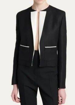 TOM FORDContrast Silk-Lapel Open Jacket