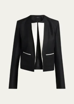 TOM FORDContrast Silk-Lapel Open Jacket