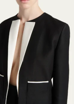 TOM FORDContrast Silk-Lapel Open Jacket