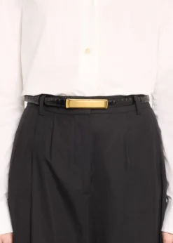 TOM FORDCroc-Embossed Leather Skinny Belt