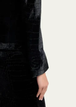 TOM FORDCroc-Embossed Velvet Single-Breasted Jacket