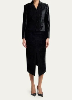 TOM FORDCroc-Embossed Velvet Single-Breasted Jacket