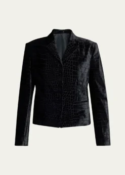 TOM FORDCroc-Embossed Velvet Single-Breasted Jacket