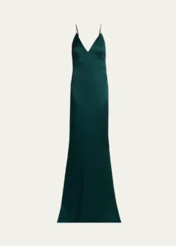 TOM FORDCrystal-Trim Backless Satin Mermaid Gown