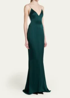 TOM FORDCrystal-Trim Backless Satin Mermaid Gown